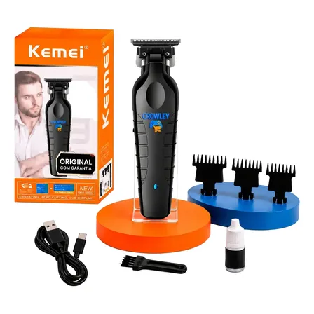 Máquina De Acabamento Profissional Kemei Km-2299 0gap Bivolt Black 127/220v